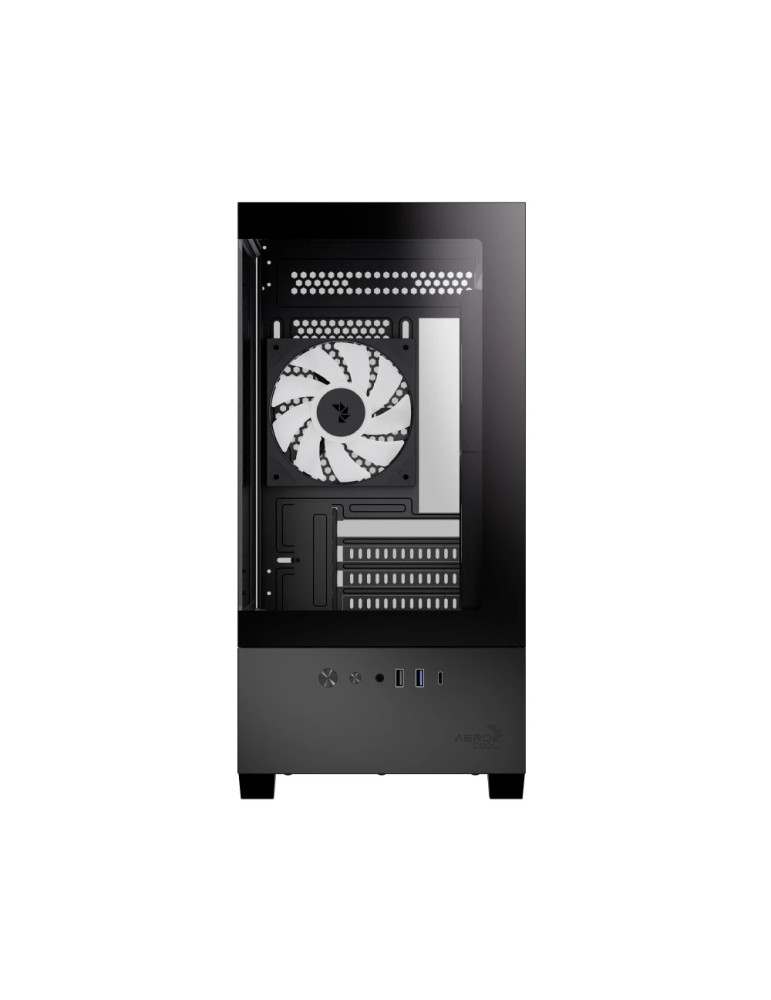 Кутия за компютър AeroCool P300D Digi-G-BK-v1, Mini Tower mATX, Tempered Glass, Digital Display, 3x120mm A-RGB - ACCS-PN05033.11 - 2