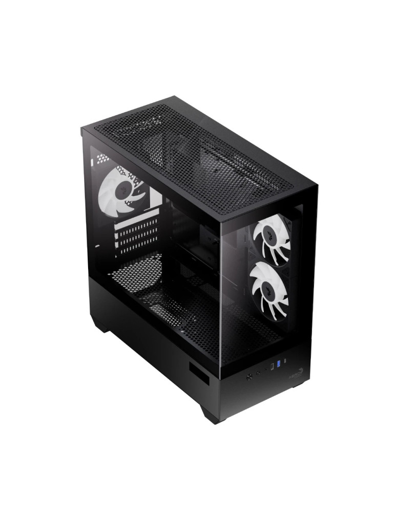 Кутия за компютър AeroCool P300D Digi-G-BK-v1, Mini Tower mATX, Tempered Glass, Digital Display, 3x120mm A-RGB - ACCS-PN05033.11 - 3