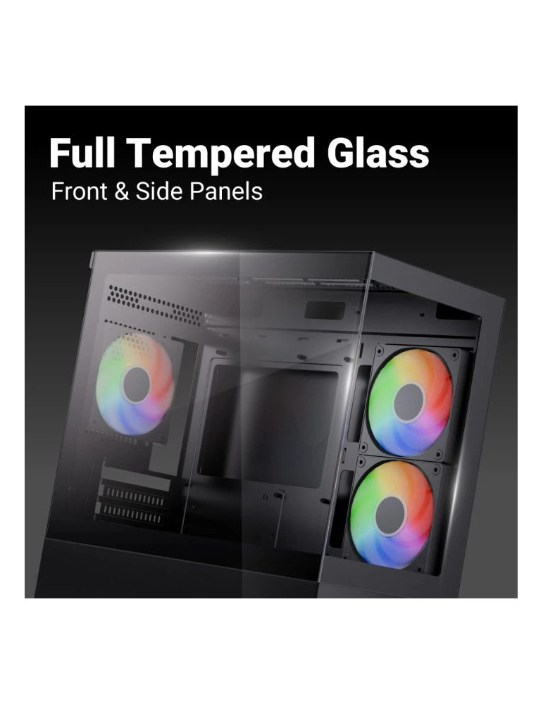 Кутия за компютър AeroCool P300D Digi-G-BK-v1, Mini Tower mATX, Tempered Glass, Digital Display, 3x120mm A-RGB - ACCS-PN05033.11 - 9