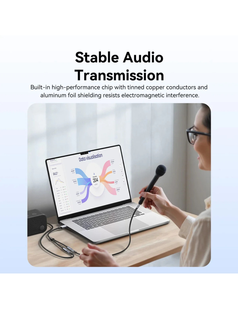 Външна звукова карта Vention USB 2-Port CVHHC, 3.5mm Stereo Jack x2, 48KHz 16bit, 2.1 Channel, 0.25m - CVHHC - 5