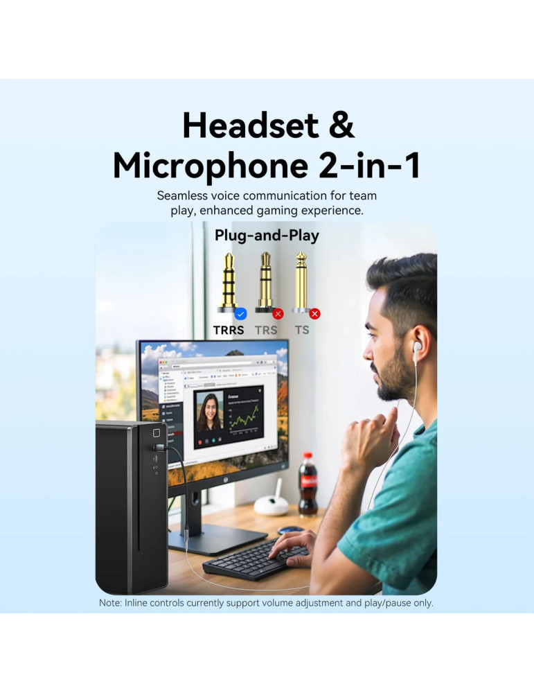 Външна звукова карта Vention CVFHC, USB-A, 3.5mm jack, 48KHz 16-bit 2.1 Channel - 3