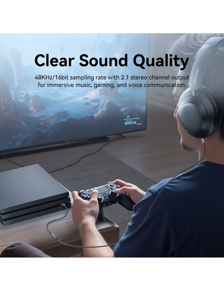 Външна звукова карта Vention CVFHC, USB-A, 3.5mm jack, 48KHz 16-bit 2.1 Channel - 4