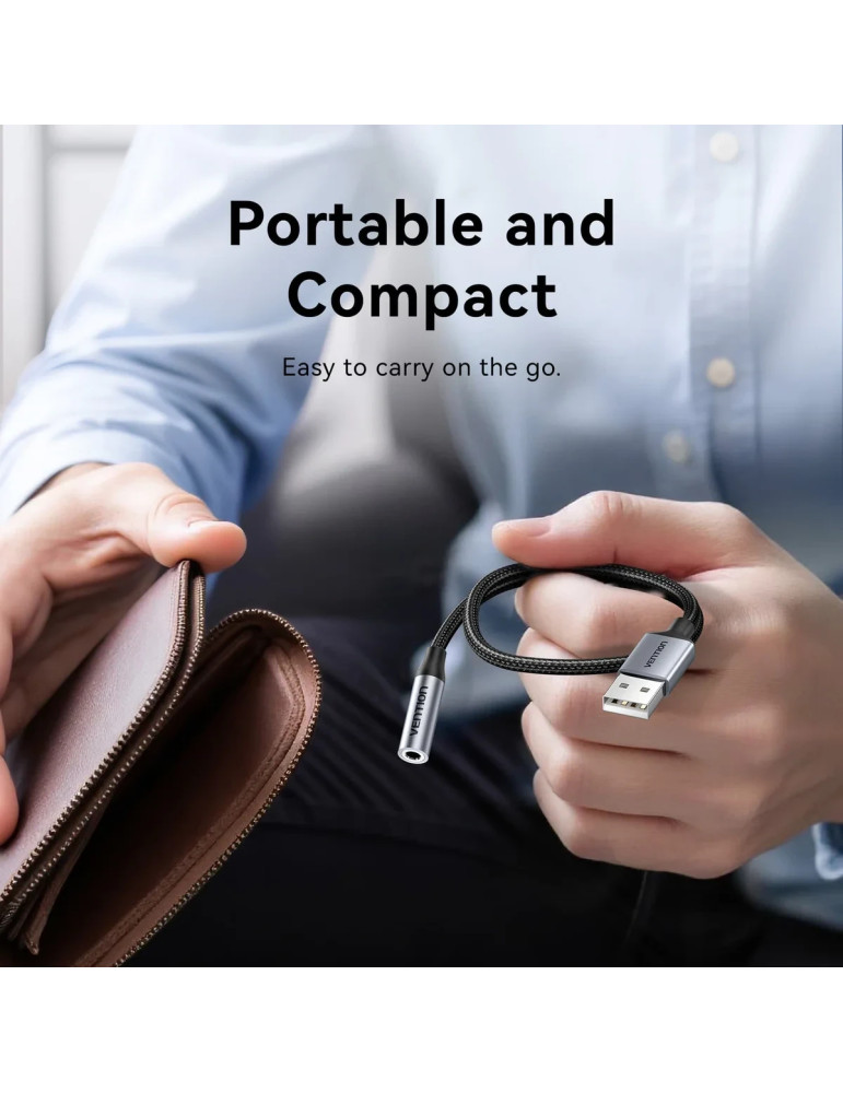 Външна звукова карта Vention CVFHC, USB-A, 3.5mm jack, 48KHz 16-bit 2.1 Channel - 7