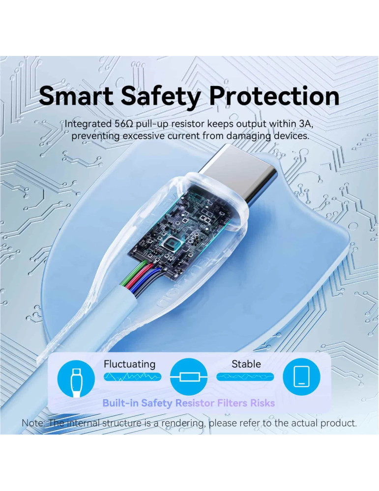 USB кабел Vention Type-A to Type-C 0.25M 3A - CTWBC - 5