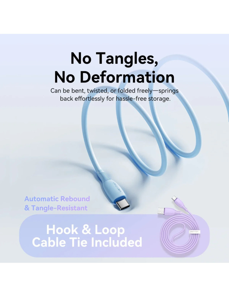 USB кабел Vention Type-A to Type-C 0.25M 3A - CTWBC - 7