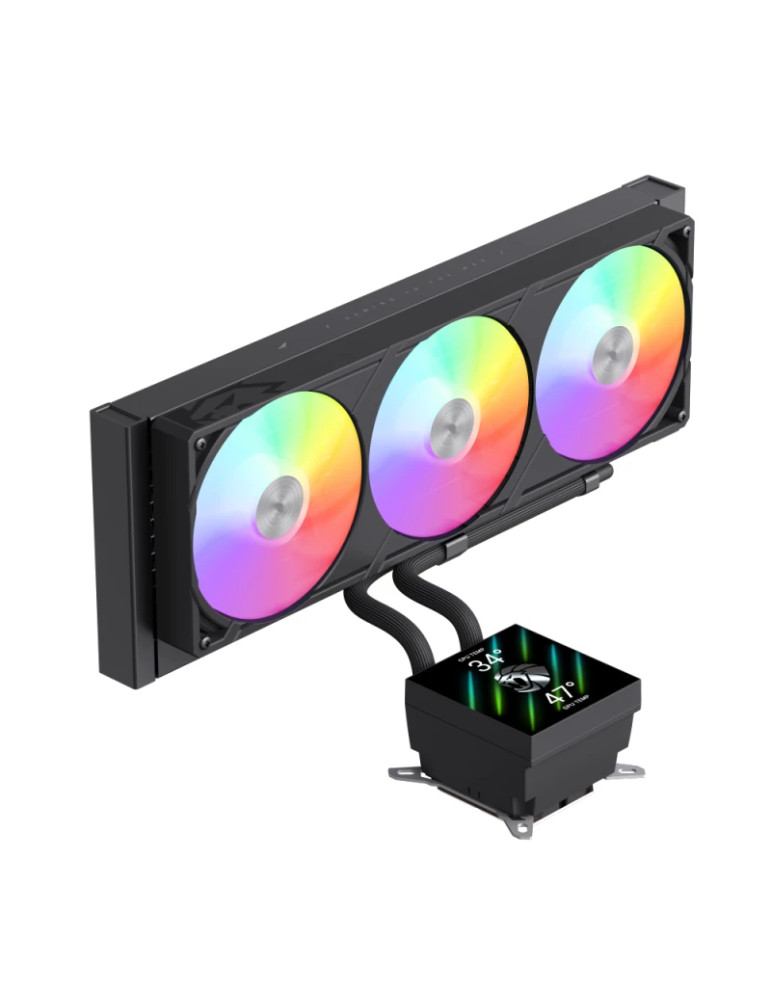 Водно охлаждане за процесор Gamemax Glacier 360 LCD, 360mm, LCD дисплей, Addressable RGB - 9503-0100R0057 - 2