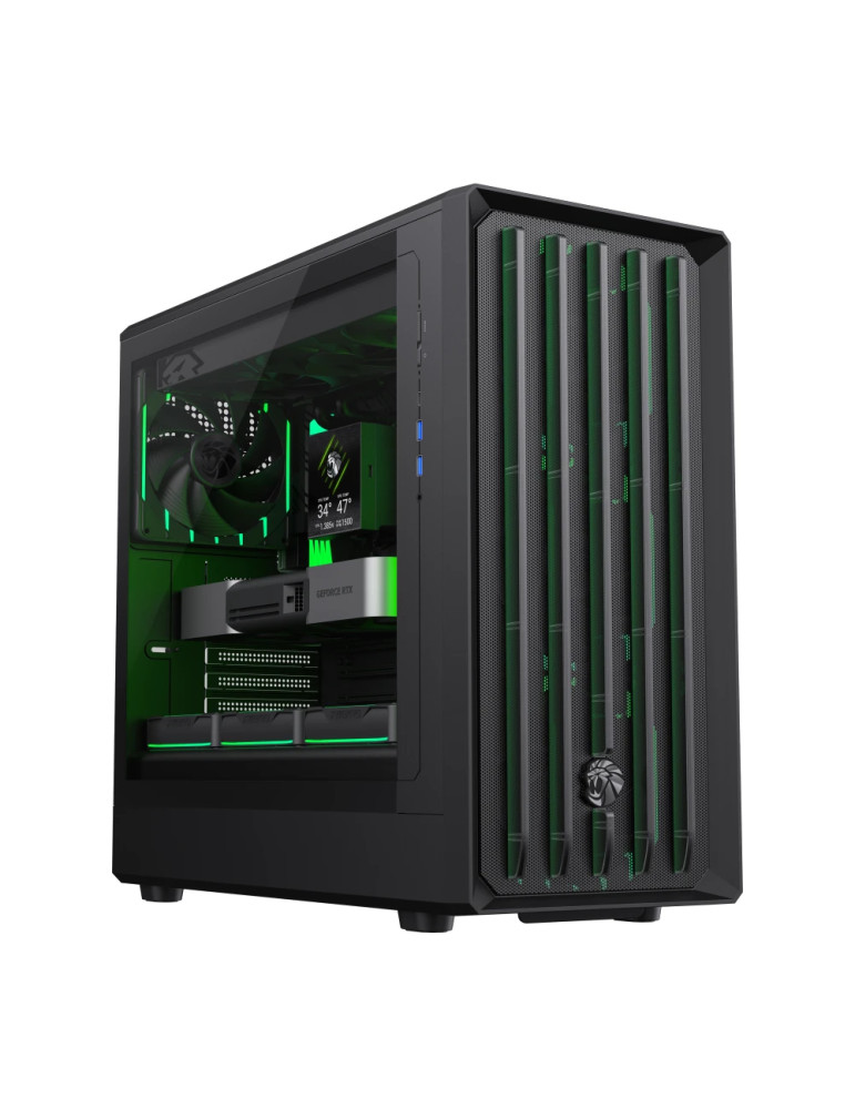 Кутия за компютър Gamemax CLAW 460 BK, Middle Tower ATX, 4x вентилатора, Tempered Glass, RGB - 9101-1200R0005 - 1