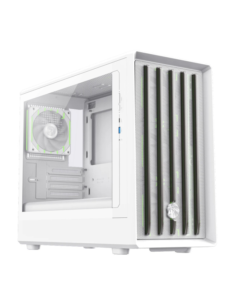 Кутия за компютър Gamemax CLAW 360 WH, mATX Mini Tower, Tempered Glass, 4x120mm ARGB вентилатора, USB 3.2 Gen 2 Type-C - 9101-1100R0002 - 3