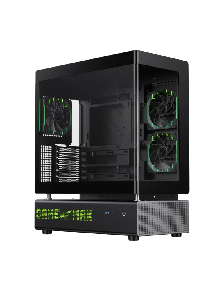 Кутия за компютър Gamemax N90 BG, Middle Tower ATX, Dual-Chamber, Tempered Glass, 6x ARGB вентилатора, RGB контрол - 9101-1300R0001 - 2