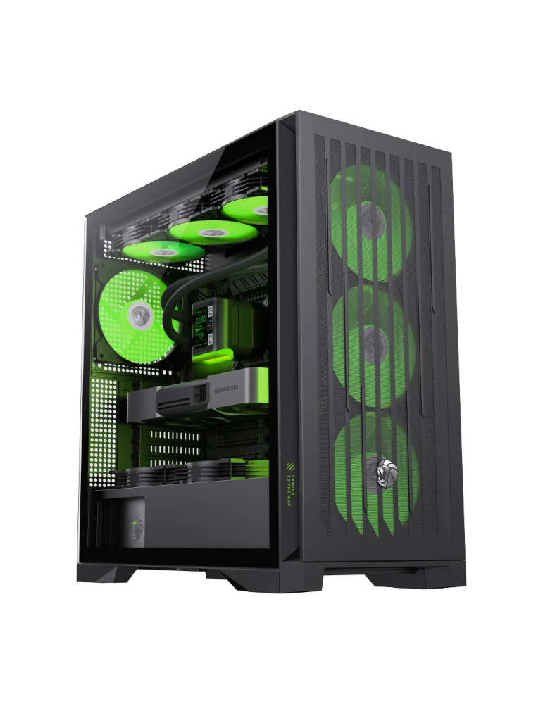 Кутия за компютър Gamemax Leader 2, Middle Tower EATX, Tempered Glass, Addressable RGB, 4x 140mm вентилатора, Type-C Gen 2 - 9101-0900R0001 - 2