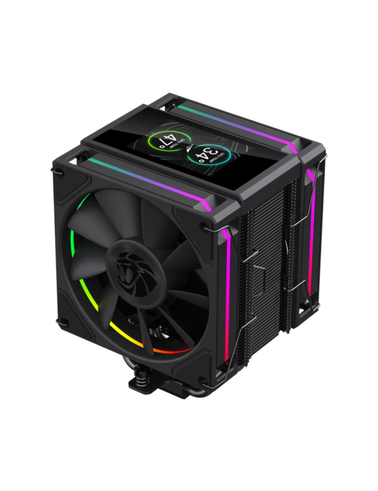 Охладител за процесор Gamemax Sigma 620 LCD, 2x120mm вентилатор, 245W, Addressable RGB, LCD дисплей - 9502-0100R0111 - 2