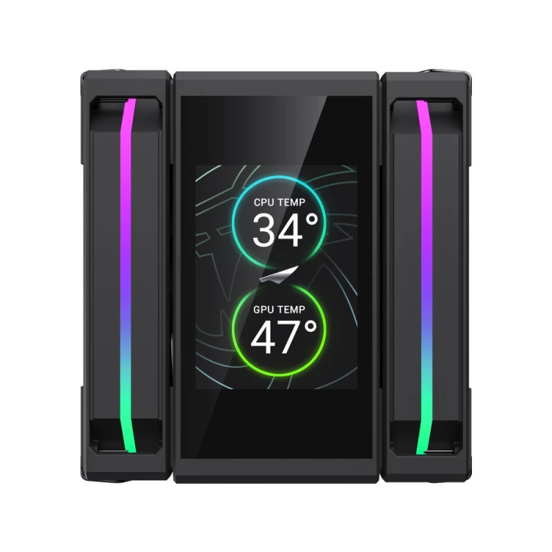 Охладител за процесор Gamemax Sigma 620 LCD, 2x120mm вентилатор, 245W, Addressable RGB, LCD дисплей - 9502-0100R0111 - 4