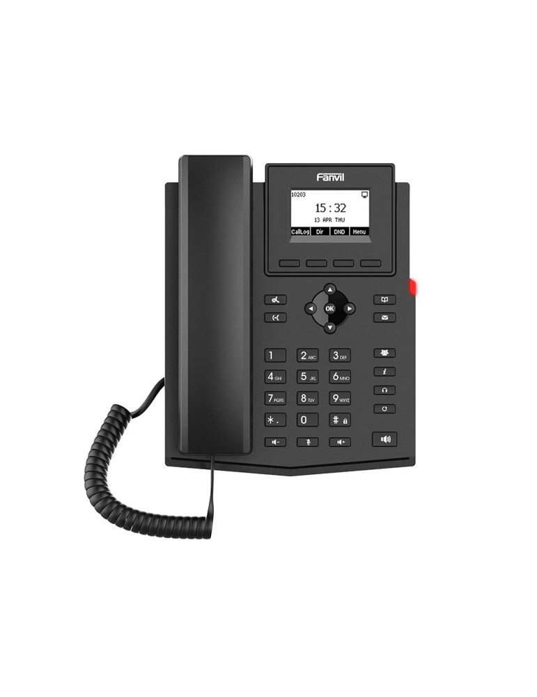 IP телефон Fanvil X301P, 2.3" монохром дисплей, 2 SIP линии, HD Audio, PoE - FANVIL-X301P - 1