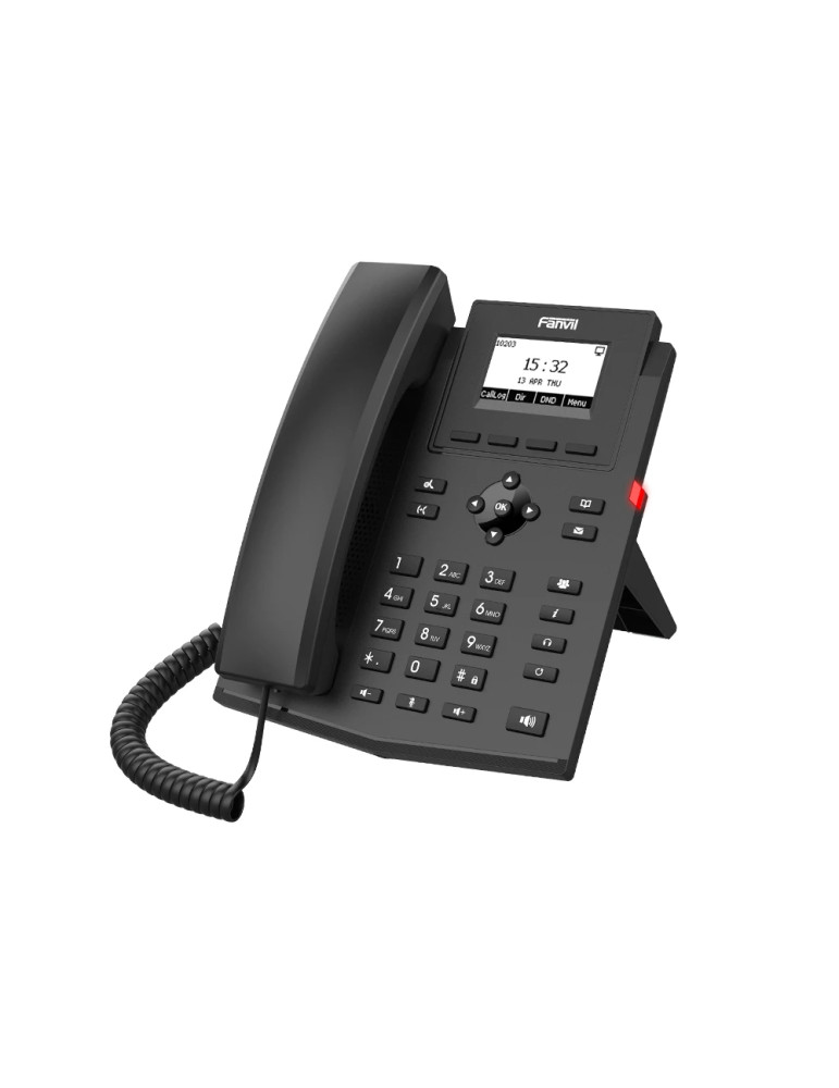 IP телефон Fanvil X301P, 2.3" монохром дисплей, 2 SIP линии, HD Audio, PoE - FANVIL-X301P - 2