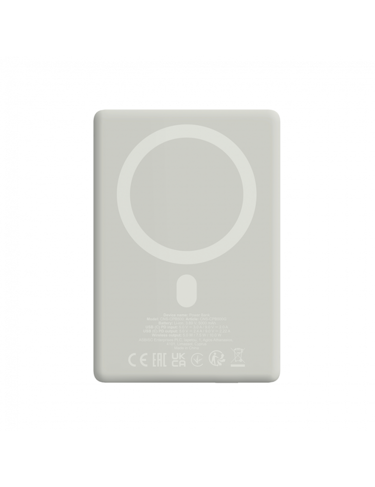 Външна батерия CANYON OnPower 500 PD20W, 5000mAh, 20W, MagSafe, Алуминий - CNS-CPB500G - 5