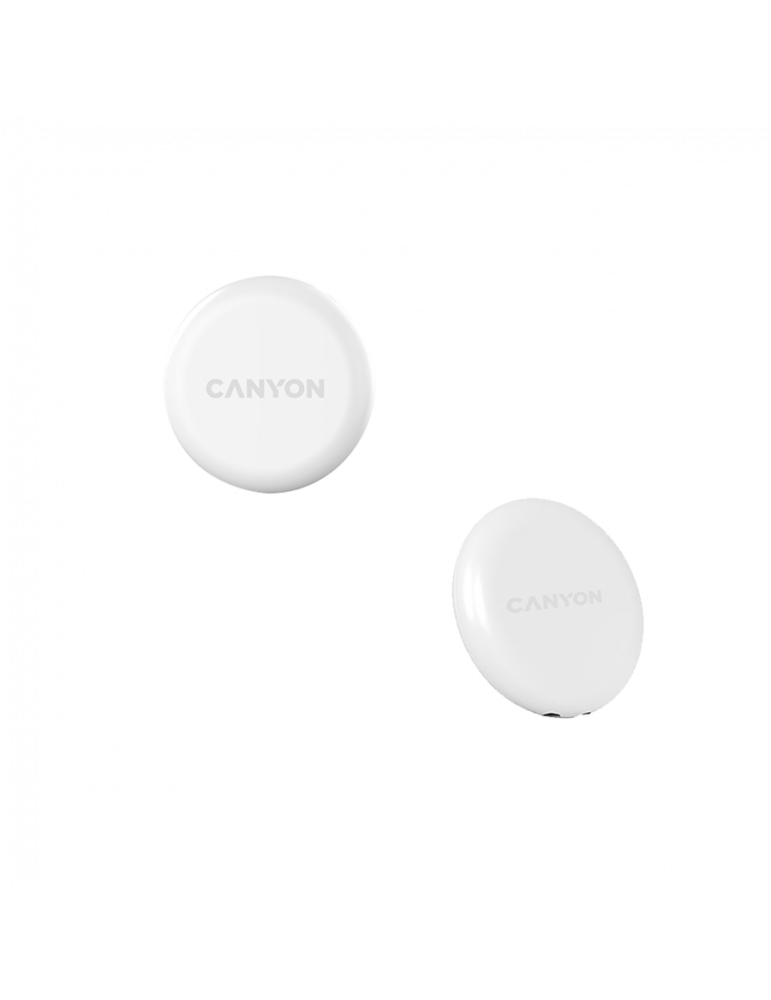 Тракер за ключове, чанти, домашни любимци и багаж Smart tag CANYON ONTAG 1 iOS, 32x32x8mm, CR2032 220mAh, IP66, Бял - CNE-PT01SW - 2
