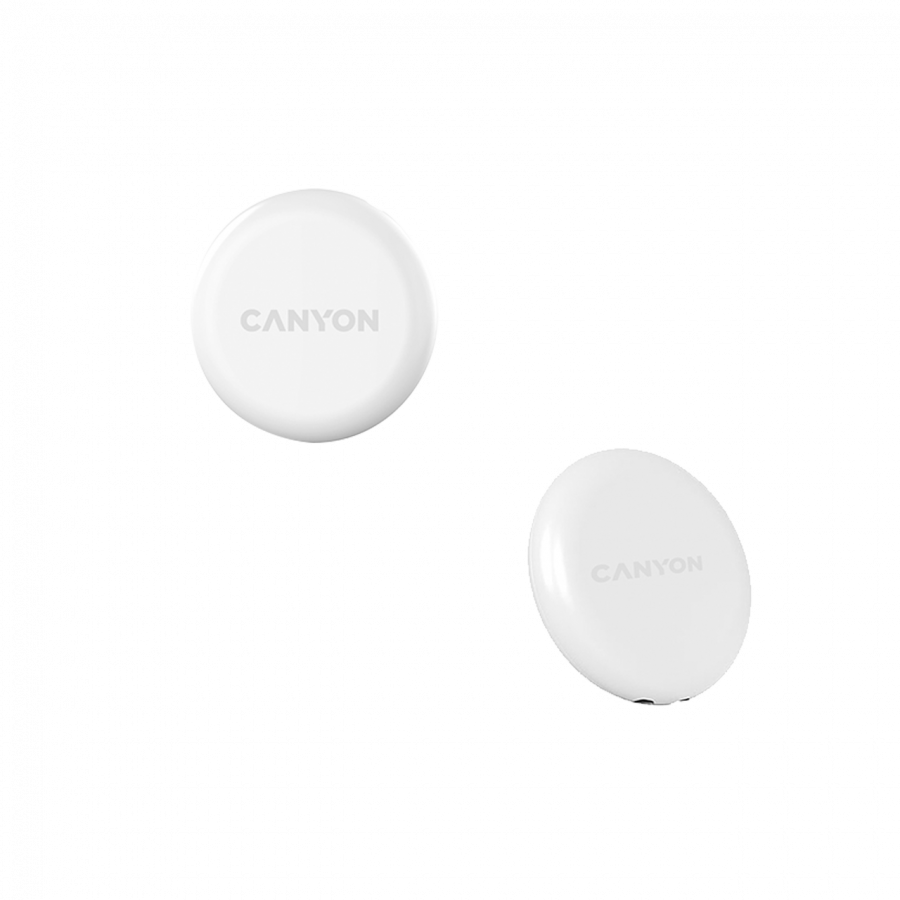 Тракер за ключове, чанти, домашни любимци и багаж Smart tag CANYON ONTAG 1 iOS, 32x32x8mm, CR2032 220mAh, IP66, Бял - CNE-PT01SW - 2