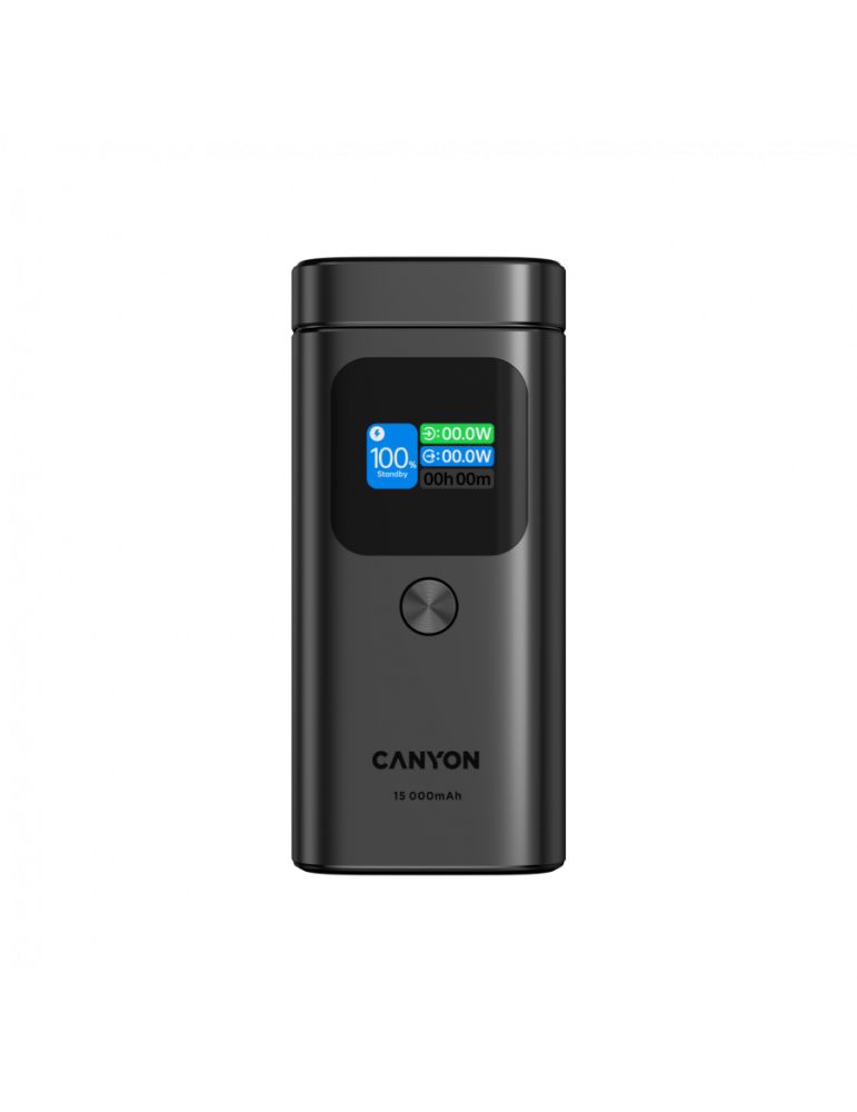 Външна батерия CANYON OnPower 150, 15000mAh, Qi2 Wireless Charging 15W, USB-C 100W PD, TFT Display, Алуминий - CNS-CPB150DG - 3