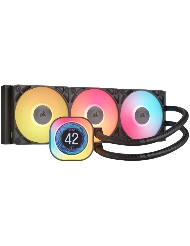 Водно охлаждане за процесор CORSAIR iCUE LINK TITAN 360 RX LCD, 360mm AIO, 3x120mm вентилатора, LCD дисплей - CW-9061023-WW - 1