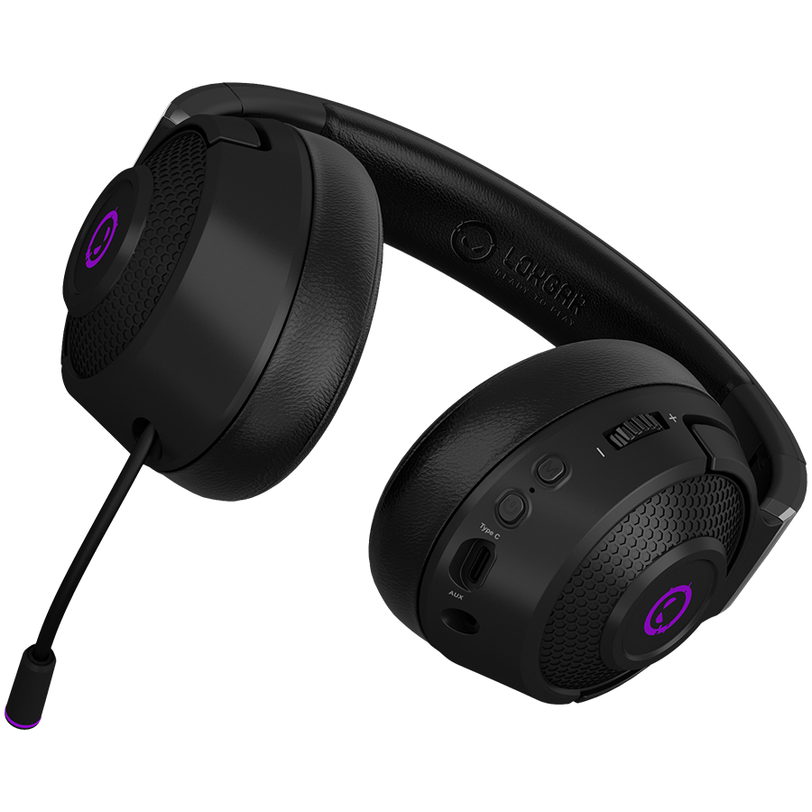 Bluetooth геймърски слушалки LORGAR Noah 702, Безжични, Bluetooth 5.3, 40mm динамични, RGB, 70ч. батерия - LRG-GHS702 - 6