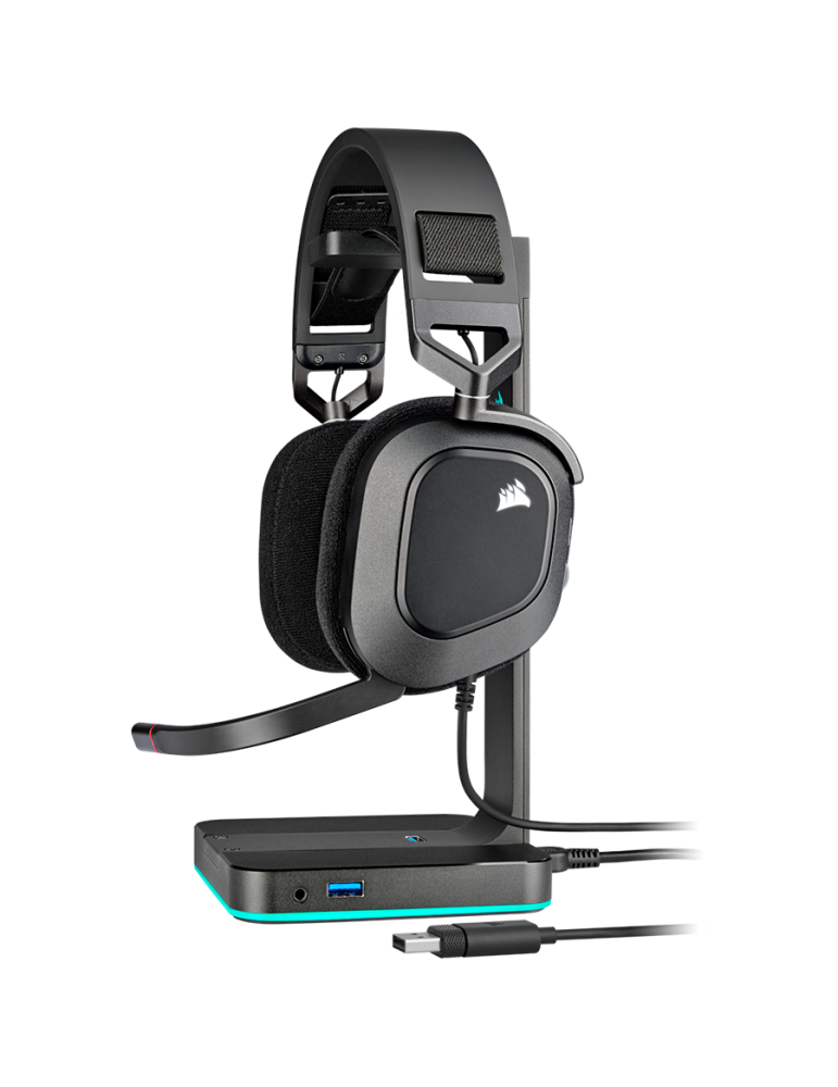 Геймърски слушалки CORSAIR HS80 RGB USB, 7.1 Surround, 50mm, USB 2.0, Carbon - CA-9011237-EU - 4
