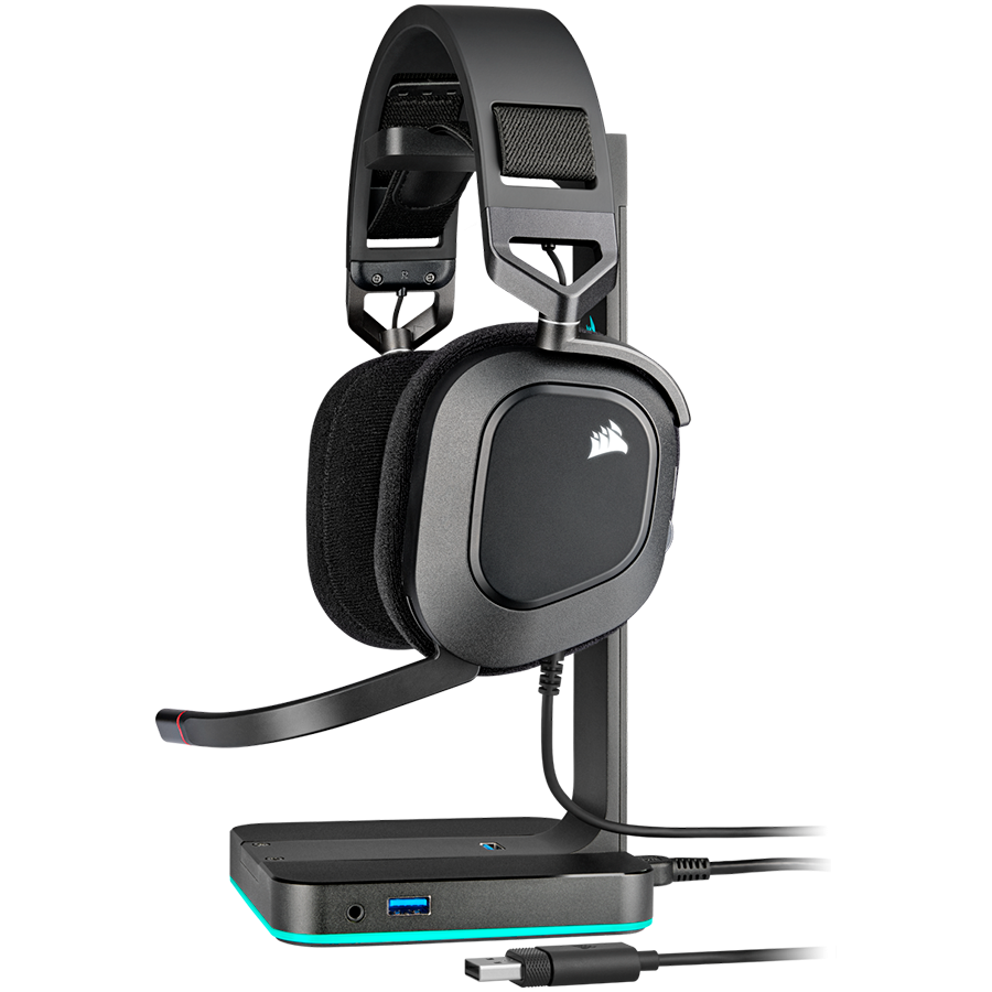Геймърски слушалки CORSAIR HS80 RGB USB, 7.1 Surround, 50mm, USB 2.0, Carbon - CA-9011237-EU - 4