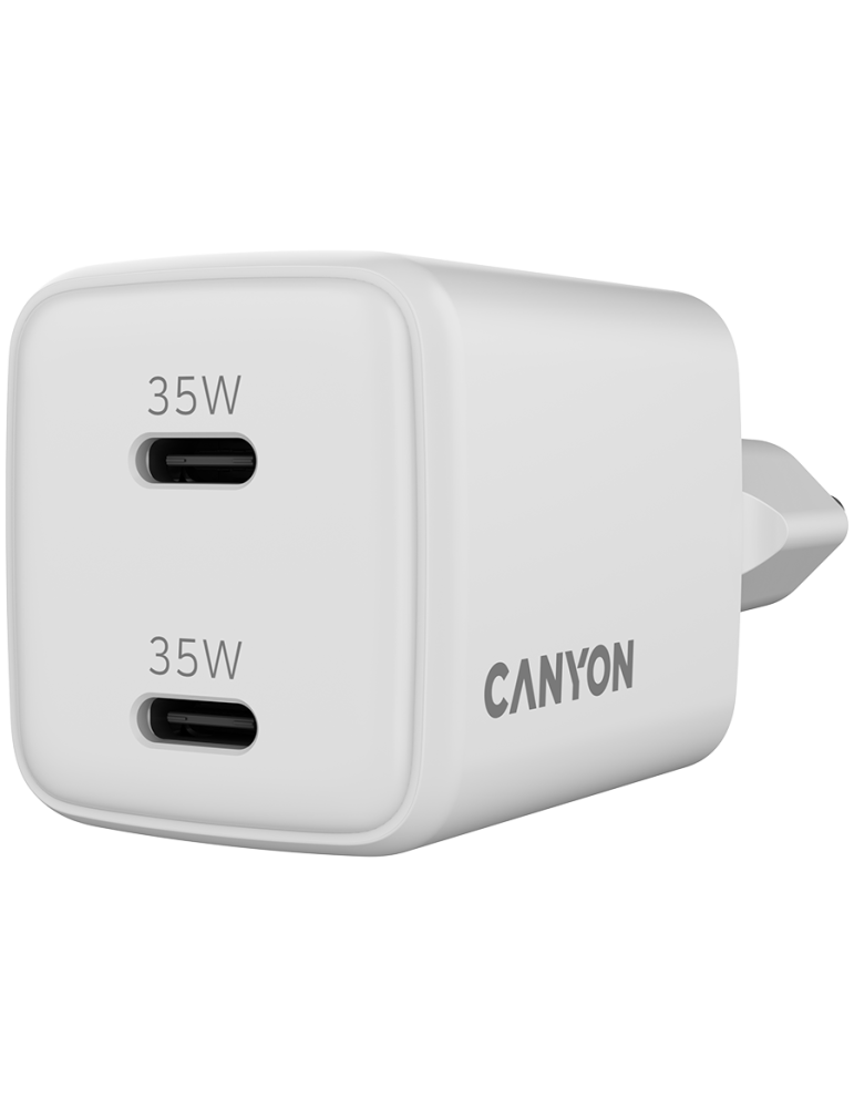 Зарядно устройство CANYON CU35CC, 35W 2x USB-C PD GaN, EU - CNS-CUW35CC - 4
