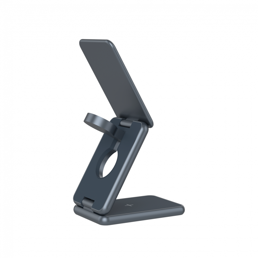 Безжично зарядно CANYON OnCharge 309, 15W 3в1 Foldable, USB-C, Метал - CNS-WCS309M - 4