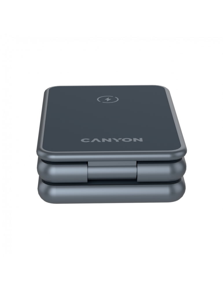 Безжично зарядно CANYON OnCharge 309, 15W 3в1 Foldable, USB-C, Метал - CNS-WCS309M - 9