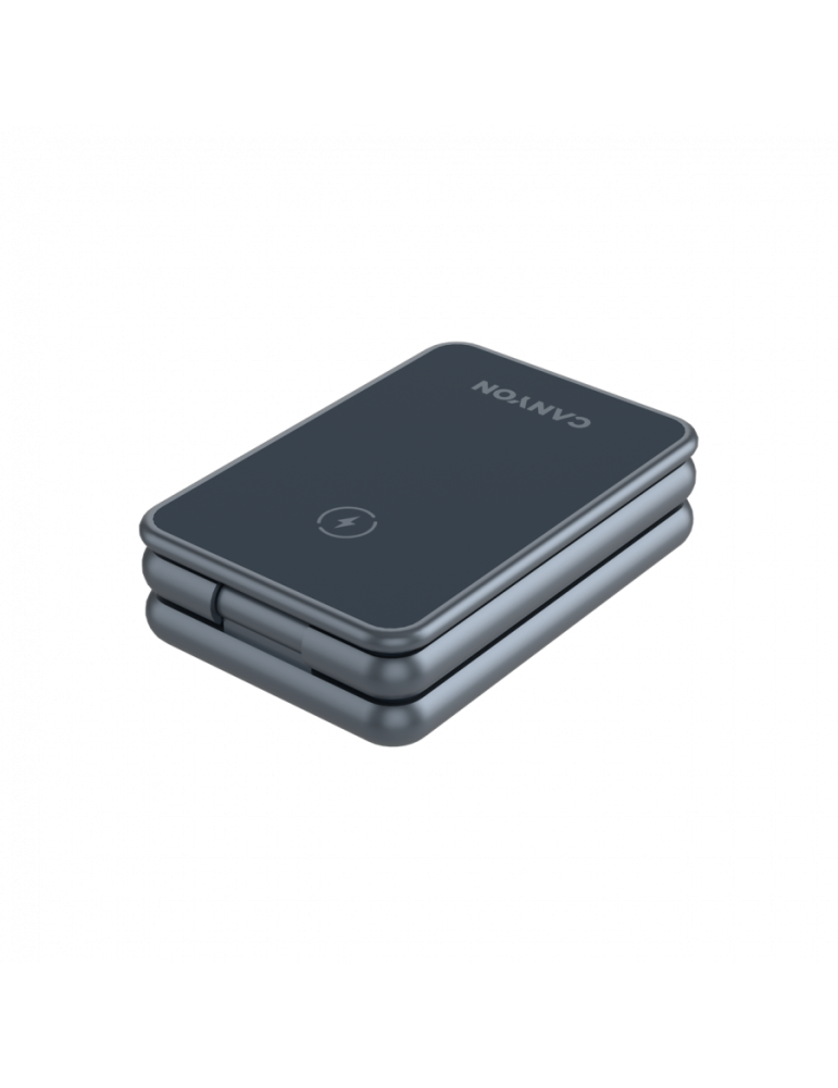 Безжично зарядно CANYON OnCharge 309, 15W 3в1 Foldable, USB-C, Метал - CNS-WCS309M - 10