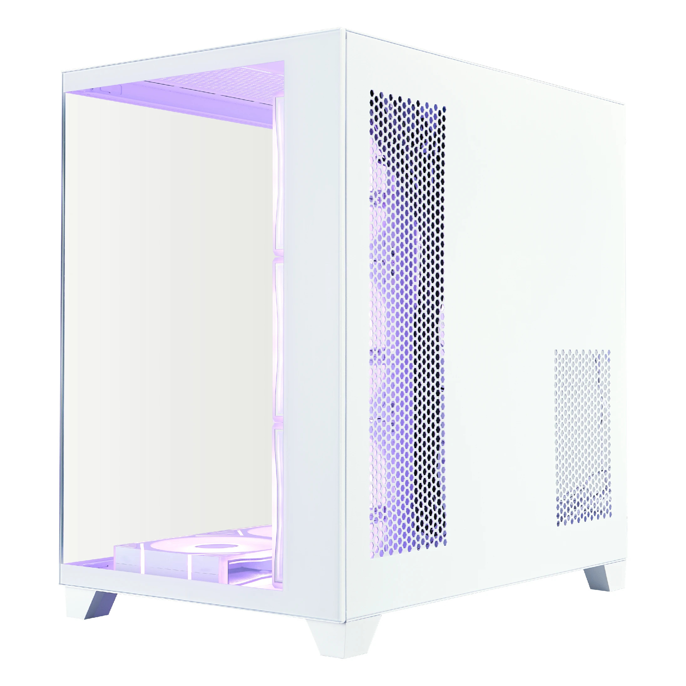 Кутия за компютър 1stPlayer MEGAVIEW MV8, Middle Tower ATX, Бяла, Tempered Glass, 7 x 120mm A-RGB вентилатори - MV8-TP-WH-6FC7R-1FC7 - 3