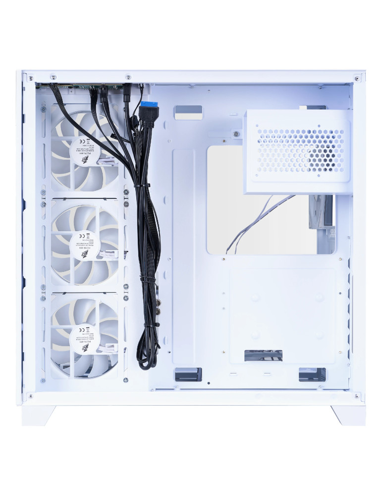 Кутия за компютър 1stPlayer MEGAVIEW MV8, Middle Tower ATX, Бяла, Tempered Glass, 7 x 120mm A-RGB вентилатори - MV8-TP-WH-6FC7R-1FC7 - 5