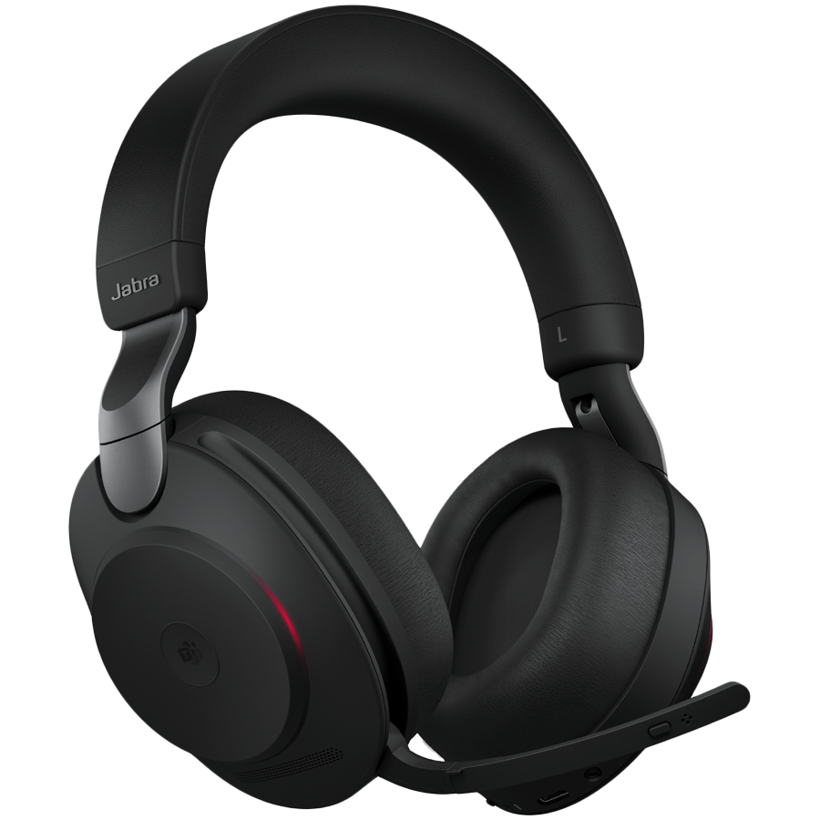 Професионални безжични слушалки Jabra Evolve2 85 Link380c MS, безжични, активна шумоизолация ANS, микрофон, черни - 28599-999-899 - 1