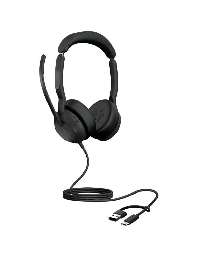 Професионални бизнес слушалки с активно шумопотискане JABRA Evolve2 50, Стерео, USB-C/USB-A, ANC, Черни - 25089-999-799 - 4