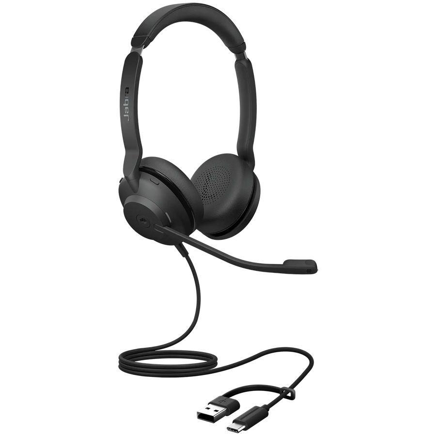 Професионални стерео слушалки JABRA Evolve2 30 SE, Стерео, USB-A/USB-C, 1.5m кабел - 23189-989-779 - 4