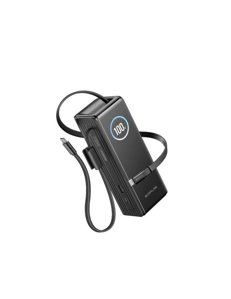 Преносима батерия Ecoflow Rapid 25K, 25000mAh, 170W, USB-C, вграден кабел, TFT дисплей - RAPID25K - 6