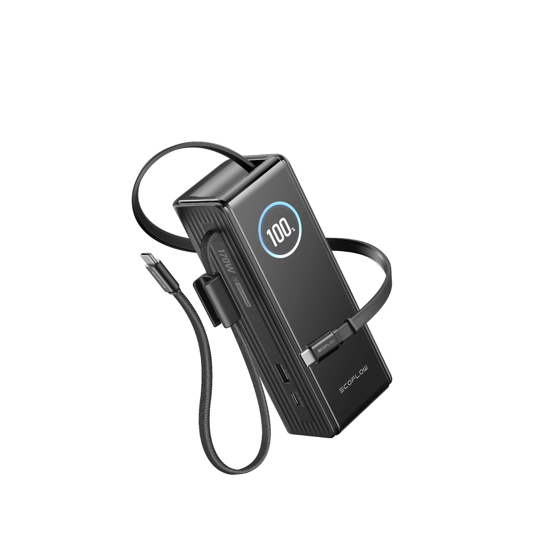 Преносима батерия Ecoflow Rapid 25K, 25000mAh, 170W, USB-C, вграден кабел, TFT дисплей - RAPID25K - 6