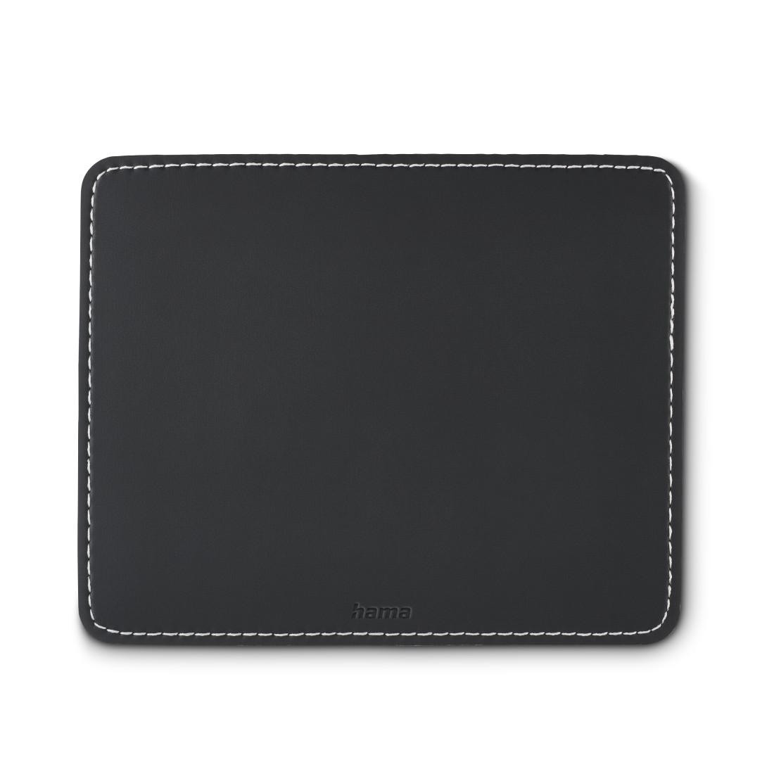 Подложка за мишка HAMA Leather look, 220x180x3mm, Черна, Полиуретан/Каучук - HAMA-126856 - 1