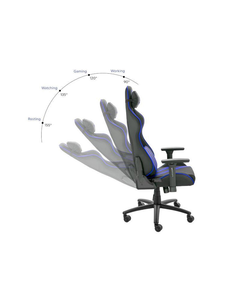 Геймърски стол Nitro Concepts Nemesis Blue Claw, Изкуствена кожа, Метал, 390x520мм, Регулируеми подлакътници, Газов амортисьор - NEMESIS-CHAIR-BLUE-CLAW - 4