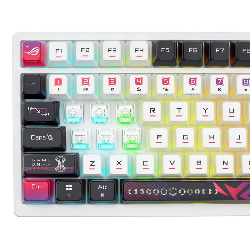 Bluetooth гейминг клавиатура ASUS ROG Azoth X, Механична, Безжична (USB/Bluetooth/RF 2.4GHz), RGB подсветка, Високо профилни бутони - 90MP044F-BKUA30 - 4