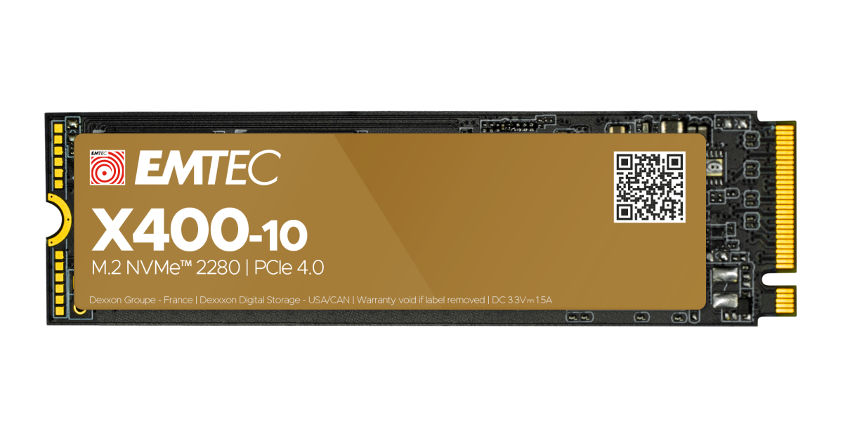 SSD диск EMTEC X410, 4TB NVMe M.2 PCIe Gen4, 7400/7000 MB/s  - ECSSD4TX410 - 1