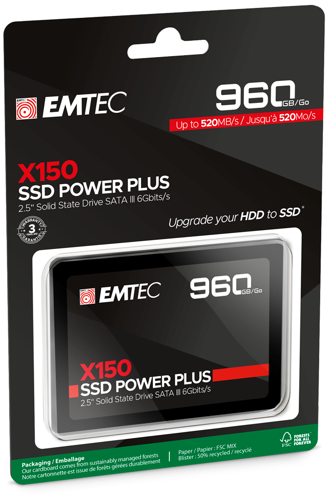 SSD диск EMTEC X150, 960GB SATA III 2.5" - ECSSD960GX150 - 3