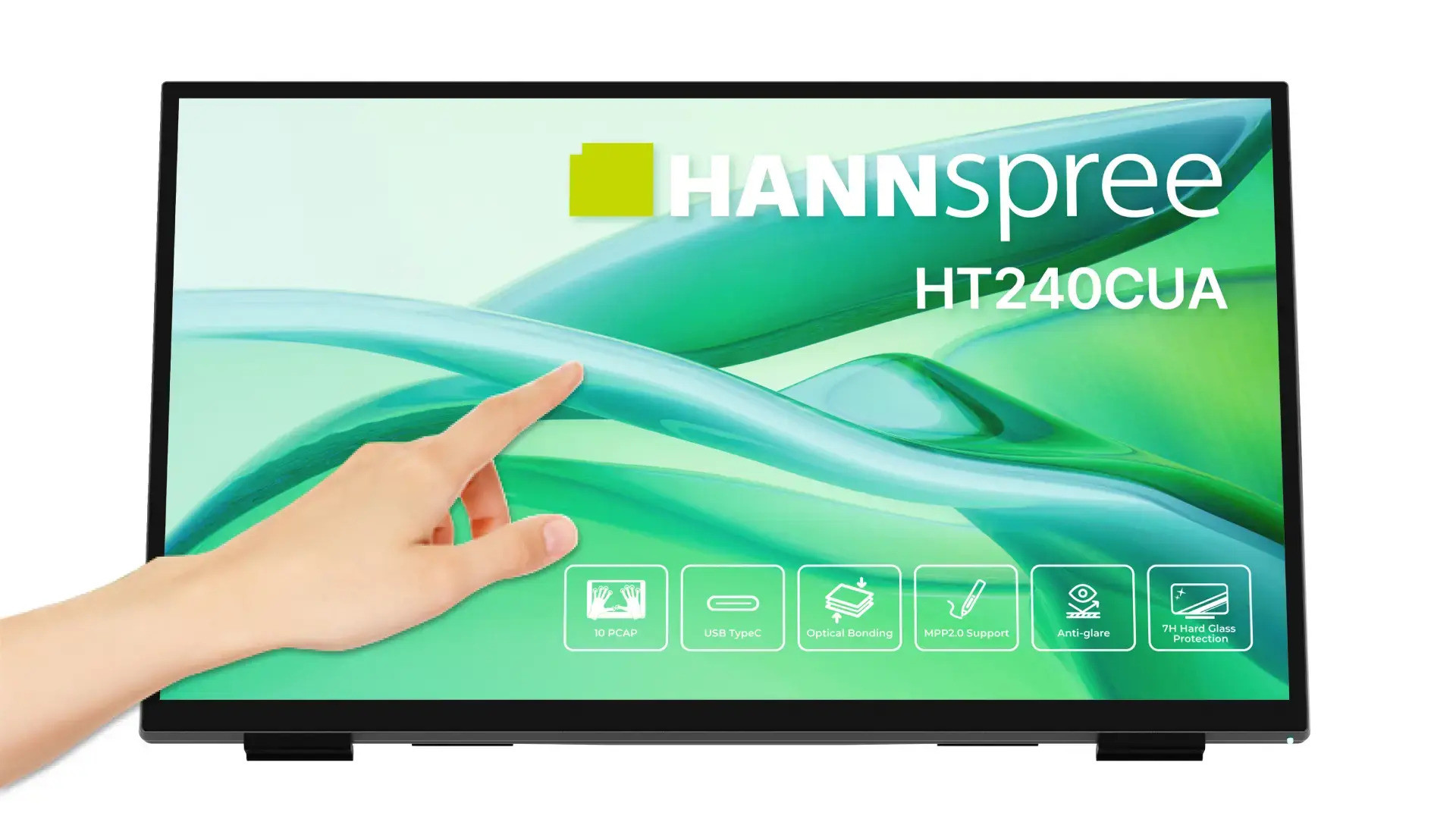 Монитор Hannspree HT240CUA, 23.8" VA 1920x1080, Тъч екран, HDMI, USB-C - 1