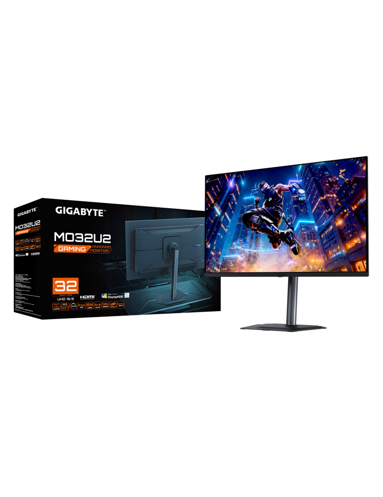 Монитор GIGABYTE MO32U2, 31.5" QD-OLED 4K 3840x2160 240Hz, 0.03ms, G-SYNC Compatible, FreeSync Premium Pro - 4