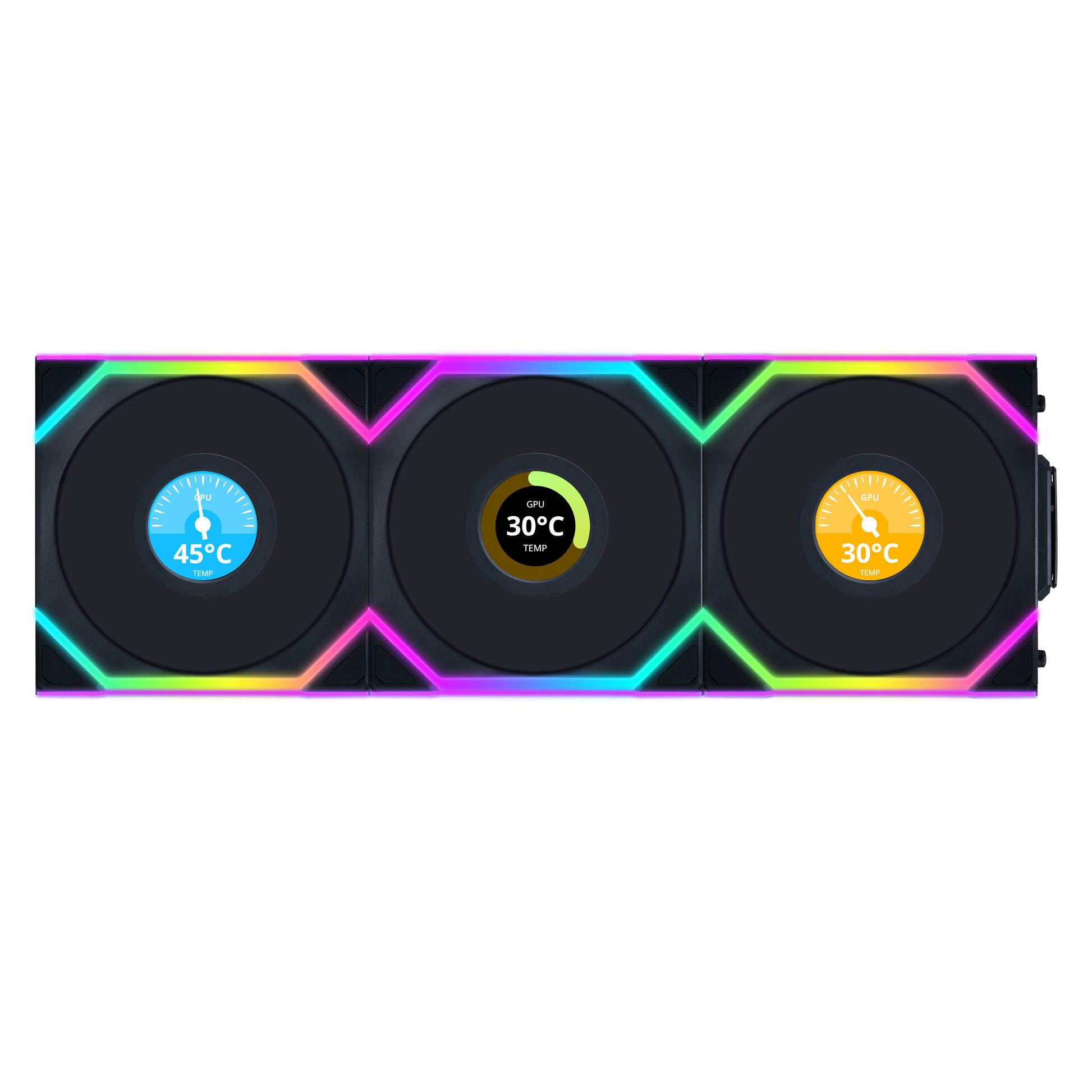 Вентилатор Lian Li UNI FAN SL Wireless LCD 120mm, 350-1900 RPM, ARGB PWM, 31dB - G99.12RSLLCD1W3B.00 - 2