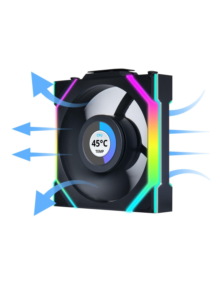 Вентилатор Lian Li UNI FAN SL Wireless LCD 120mm, 350-1900 RPM, ARGB PWM, 31dB - G99.12RSLLCD1W3B.00 - 3