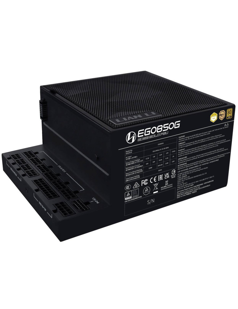 Модулно захранване Lian Li EDGE EGO850 Black, 850W 80+ Gold PCIe 5.1 ATX 3.1, 120mm вентилатор - G9P.EG0850G.B000.EU - 2