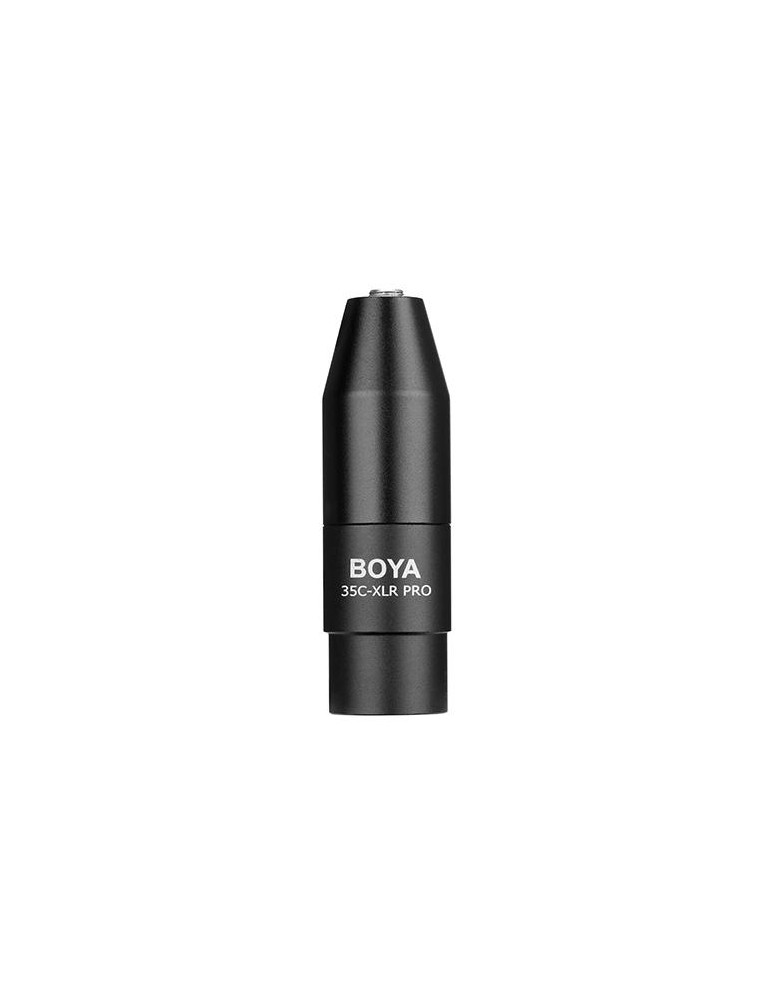 Конвертор BOYA 3.5mm TRS към XLR 35C-XLR Pro, 12-48V Phantom Power, черен - BOYA-35C-XLR-PRO - 1