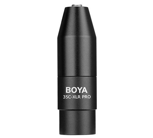 Конвертор BOYA 3.5mm TRS към XLR 35C-XLR Pro, 12-48V Phantom Power, черен - BOYA-35C-XLR-PRO - 1