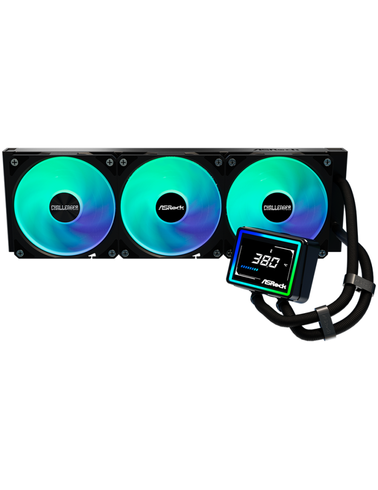 Водно охлаждане за процесор ASROCK Challenger 360 Digital, 360mm AiO, LCD дисплей, AM5/AM4/LGA1851/LGA1700 - 90-ACLA36-BAAGA6 - 3